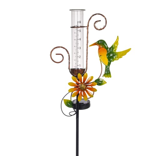 Stargarden Hummingbird Rain Gauge Outdoor,Metal Solar Rain Gauge - color: Hummingbird-B