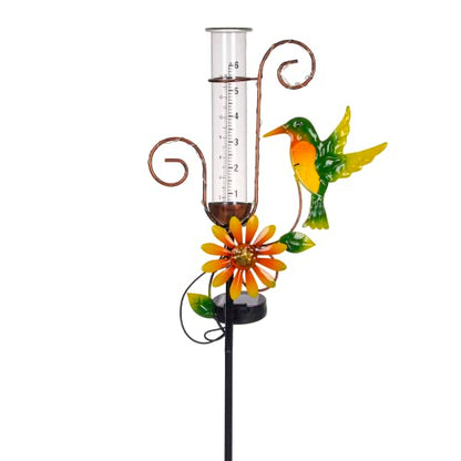 Stargarden Hummingbird Rain Gauge Outdoor,Metal Solar Rain Gauge - color: Hummingbird-B