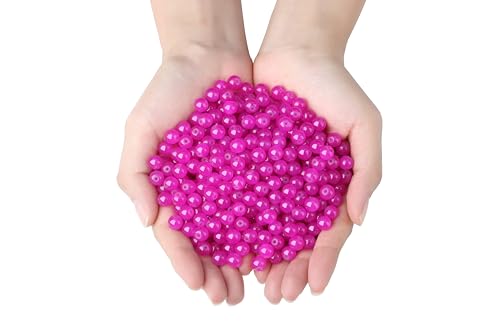 500Pcs Pink Red Glass Beads Kit for Jewelry Making - color: Pink Red, size: 8mm 500pcs
