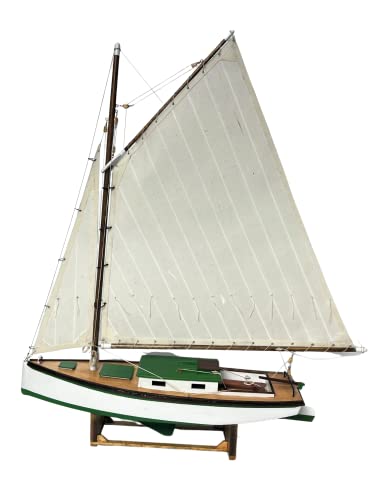 Midwest Chesapeake Bay Flattie Wooden Model Ship Kit for Adults - Beginner Woodcraft Boat Building Set - Easy Laser-Cut DIY Hobby Craft Gift, Made in USA, 1:32 Scale