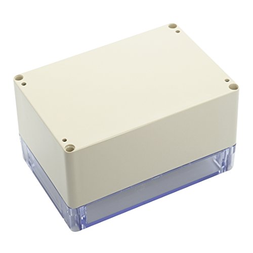 LeMotech ABS Plastic Junction Box Dustproof Waterproof IP65 Electrical Enclosure Box Universal Project Enclosure Grey with PC Transparent Clear Cover 6.3 x 4.3 x 3.5 inch(160 x110 x 90 mm) - size: 6.3"x4.3"x3.5"