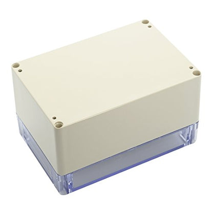 LeMotech ABS Plastic Junction Box Dustproof Waterproof IP65 Electrical Enclosure Box Universal Project Enclosure Grey with PC Transparent Clear Cover 6.3 x 4.3 x 3.5 inch(160 x110 x 90 mm) - size: 6.3"x4.3"x3.5"