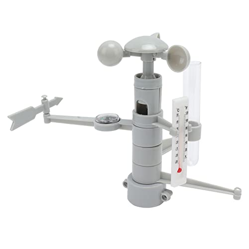 Fafeicy DIY Weather Station Toy Plastic Multifunction Weather Station Kit with Wind Vane Anemometer Thermometer and Rain Gauge for Children 7 to 14 Science Learning