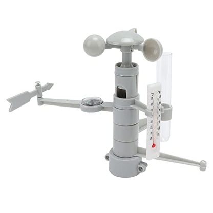 Fafeicy DIY Weather Station Toy Plastic Multifunction Weather Station Kit with Wind Vane Anemometer Thermometer and Rain Gauge for Children 7 to 14 Science Learning