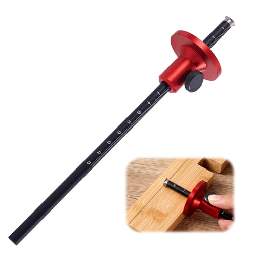 Wheel Marking Gauge with Micro-Adjustment – Precision Dovetail Marker for Woodworking, Dual MM/Inch Scale, Anti-Roll Base & Carbide Scriber, Aluminum Alloy Joinery Layout Tool