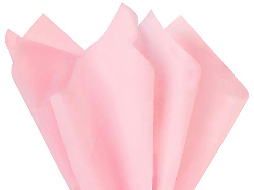 Light Pink Tissue Paper Squares, Bulk 24 Sheets, Premium Gift Wrap and Art Supplies for Birthdays, Holidays, or Presents by Feronia packaging, Large 20 Inch x 30 Inch - color: LightPink