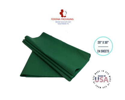 Holiday Green Tissue Paper Squares, Bulk 24 Sheets, Premium Gift Wrap and Art Supplies for Birthdays, Holidays, or Presents by Feronia packaging, Large 20 Inch x 30 Inch - color: HolidayGreen
