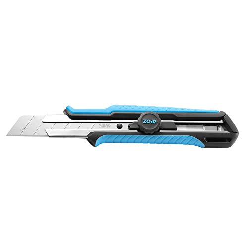 Zoid 25mm Snap Knife with TraX-Grip and Wheel Lock, High-Carbon Steel Blade, Retractable Box Cutter, Utility Knife for Cutting, 7-Segment Snap Blade, Textured Grip for Comfort and Stability - size: Single, style: 25mm Snap Knife with Wheel Lock