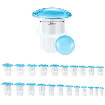 Glass Ear Stretching Kit Single Flare Plugs & Rubber Rings Unique 1mm Increments 3mm-25mm Gradual Sizing Smooth Glass Gauges for Daily Wear Earring Expander Stretcher Piercing Body Jewelry 2Pc - color: Blue, size: 17mm