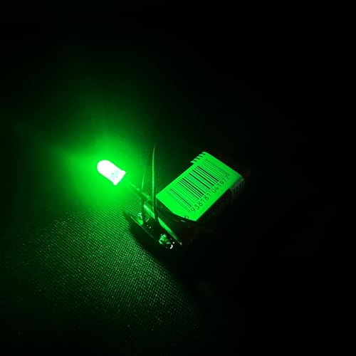 5mm Green Pre-Wired LEDs, 50PCS 3-12V with Resistor & Mounting Rings - color: Green / 50 Pcs
