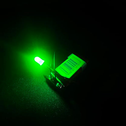 5mm Green Pre-Wired LEDs, 50PCS 3-12V with Resistor & Mounting Rings - color: Green / 50 Pcs