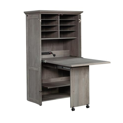 Sauder Miscellaneous Storage Craft & Sewing Armoire, L: 35.112" x W: 21.81" x H: 61.58", Mystic Oak - color: Mystic Oak