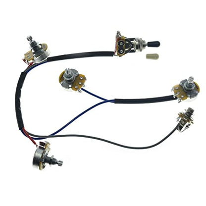 Guitar Prewired Wiring Harness Humbucker Solderless Wiring Harness 2V2T with 500K Pots and 3 Way Toggle Switch For Dot Series - size: For Dot Series