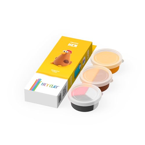 HEY CLAY Modeling Air-Dry Clay Kit for Kids Creative Gift Age 3+ (3 cans) - color: Hen