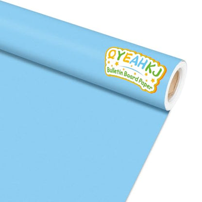 Sky Blue Bulletin Board Paper Roll Light Blue Bulletin Board Background Paper Back to School Classroom Decoration Poster for Art Craft DIY Projects Home Office Classroom Party Supplies 17.7in x 20ft - style: Sky Blue