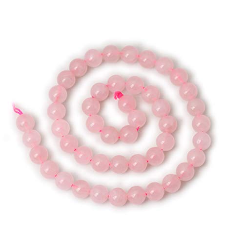 45PCS 8mm Natural Rose Quartz Gemstone Round Loose Bead Pink Crystal for Jewelry Making 1 Strand 15" - color: Rose Quartz, size: 8mm
