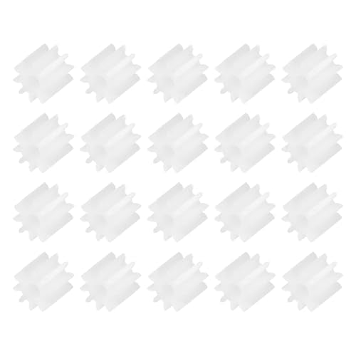 MECCANIXITY 20Pcs 0.2" T Plastic Gears 10 Teeth Plastic Motor Gear White