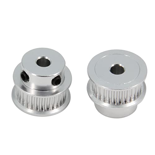 2PCS Set GT2 Synchronous Wheel 20&30 Teeth 5mm Bore Aluminum Timing Pulleys with 2PCS Length 200mm Width 6mm Belt (20-30T-5B-6) - style: 20-30T-5B-6