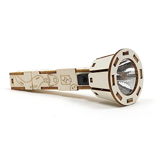 DIY Wooden Flashlight STEM Kit for Kids Aged 8-12 | Battery-Operated Educational Science Experiment Kit with Built-in Switch