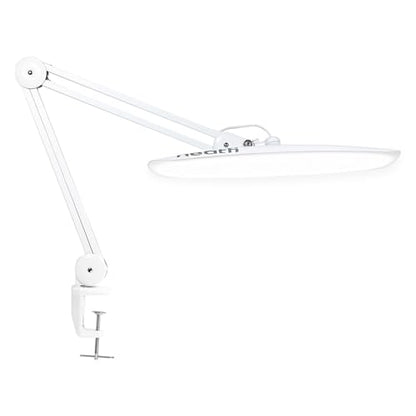 Neatfi XL 2200 Lumens 24W LED Desk Lamp – Shadow-Free Task Lighting | 4-Level Dimming | Home Office & Crafts Use | 20-Inch Wide Head (White, Non-CCT with Clamp) - color: White, size: Non-CCT with Clamp