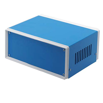 Zulkit Electronic Enclosures Blue Metal Enclosure Project Case DIY Box Junction Case Enclosure Preventive Case 6.7 x 4.3 x 3.1 inch(170 x130x80mm) - size: 6.7" x 4.3" x 3.1"