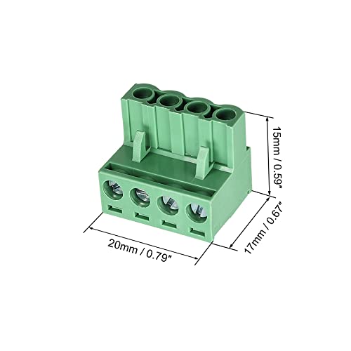 20pcs 4P 5.08mm Angle PCB Screw Terminal Block - size: 20pcs 4P 5.08mm