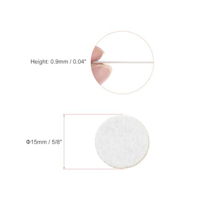 HARFINGTON 200pcs Round Adhesive Felt Circles, 15mm 5/8" Pre Cut Felt Craft Stickers Non-Woven Mini Felt Fabric Circles for DIY Sewing Handcraft Cut Projects Craft Finishing, White - color: White, size: 15mm (200pcs)