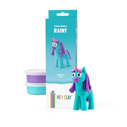 HEY CLAY Modeling Air-Dry Clay Kit for Kids Creative Gift Age 3+ (3 cans) - color: Rainy