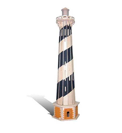 Puzzled 3D Puzzle Lighthouse Set Wood Craft Construction Model Kit, Fun & Educational DIY Wooden Toy Assemble Model Unfinished Crafting Hobby Puzzle to Build and Paint for Decoration 58 Pieces Pack