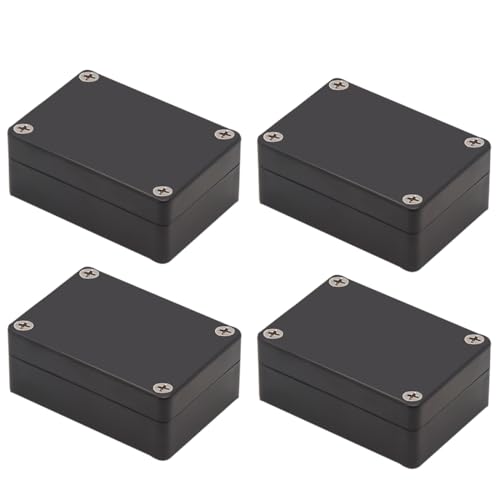 Junction Box, Zulkit Project Box IP65 Waterproof Outdoor Box ABS Plastic Electrical Boxes Electronic Enclosure Black 3.27 x 2.28 x 1.30(Pack of 4) - size: 3.27” x 2.28” x 1.30”(Pack of 4)