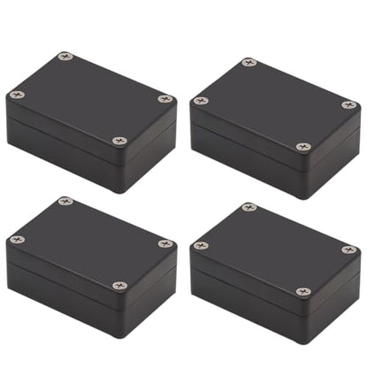 Junction Box, Zulkit Project Box IP65 Waterproof Outdoor Box ABS Plastic Electrical Boxes Electronic Enclosure Black 3.27 x 2.28 x 1.30(Pack of 4) - size: 3.27” x 2.28” x 1.30”(Pack of 4)