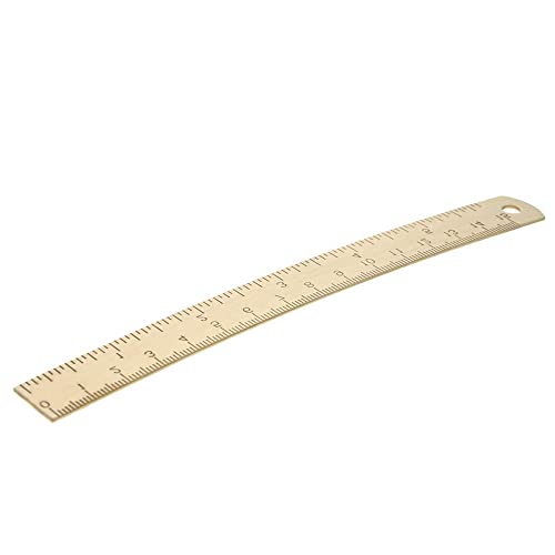 Utoolmart Brass Straight Ruler, 15cm / 5.9-inch Double-Sided Scale Ruler, Measuring Tool for Engineering Office Architect and Drawing - size: 15cm Double Side
