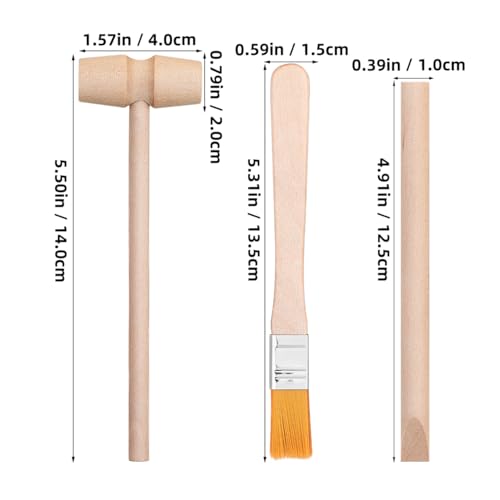 Kids Archaeological Excavation Tools Kit with Wooden Hammer Brush and Chisel - Educational Stem Toy for Rock Digging Pretend Play and Fossil Excavation