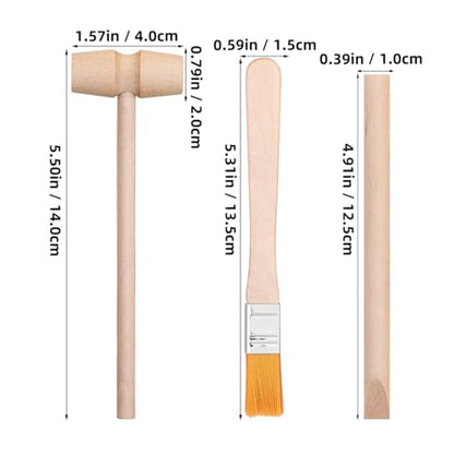 Kids Archaeological Excavation Tools Kit with Wooden Hammer Brush and Chisel - Educational Stem Toy for Rock Digging Pretend Play and Fossil Excavation