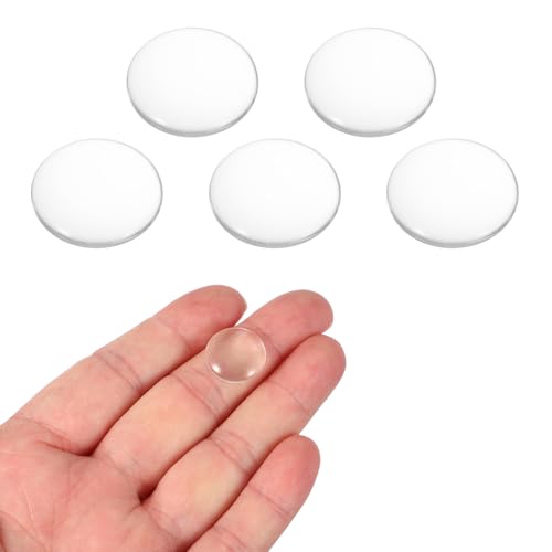 PATIKIL 5 Pack Convex Lens, 16mm OD 20mm Focal Length Optical Lenses - size: 16mm OD x 4.6mm H x 20mm Focal L