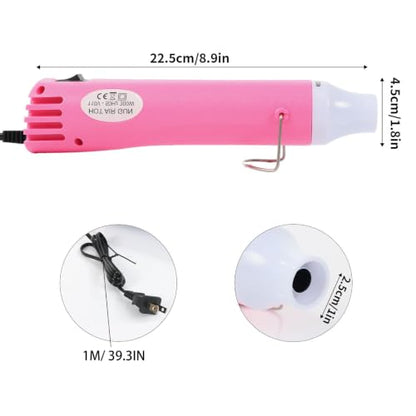 Heat Gun 300W, Handed Hot Air Gun for Crafting and DIY (Pink) - color: Pink