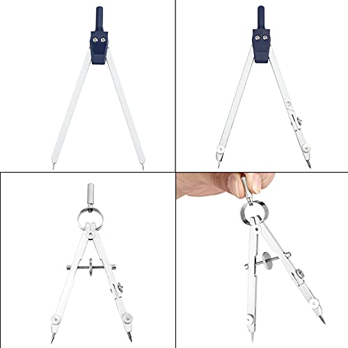 Outus 13 Pcs Geometry Set for Students Metal Compass Math Protractor - color: Blue