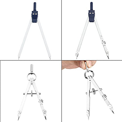 Outus 13 Pcs Geometry Set for Students Metal Compass Math Protractor - color: Blue