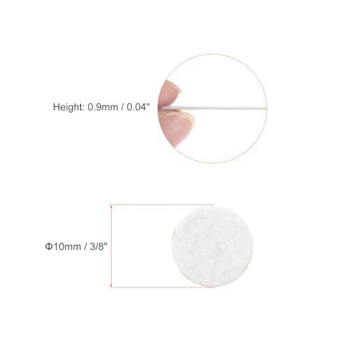 HARFINGTON 100pcs Round Adhesive Felt Circles, 10mm 3/8" Pre Cut Felt Craft Stickers Non-Woven Mini Felt Fabric Circles for DIY Sewing Handcraft Cut Projects Craft Finishing, White - color: White, size: 10mm (100pcs)