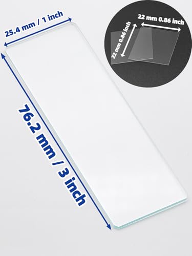 Zkupanx Microscope Slides and Coverslips Set - 50 Pre-Cleaned Glass Slides + 100 Cover Slips, Ground Edges, Laboratory Supplies for Scientific Experiments, Biology, Pathology