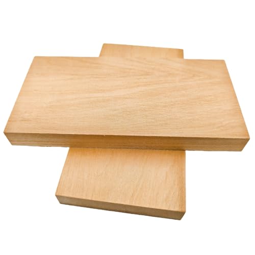2PCS Unfinished Basswood Blocks for Crafts, Wood Craft Panels for Art, Engraving, Painting, DIY Projects, Chip Carving, Fretwork (7.87 x 3.93 x 0.78 in) - size: 7.87 x 3.93 x 0.78 in
