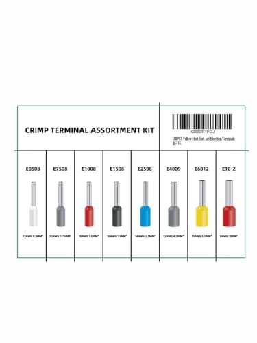 Ferrules Wire Connectors Kit, Tinned Copper Insulated Cord End Terminals,Electrical Crimp Pin Terminals Set AWG 22-8 Crimp Terminal Assortment KIT - style: 200 PCS