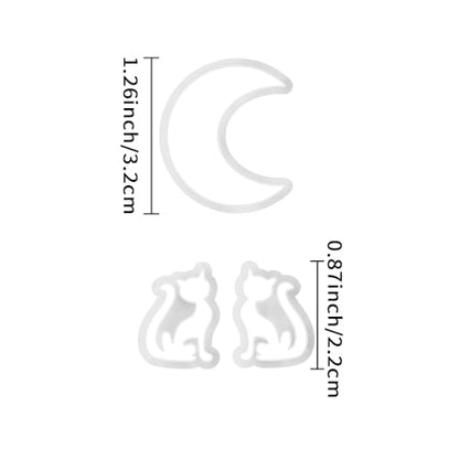 Xaekicr Halloween Moon and Cat Polymer Clay Cutters Set – 3Pcs Clay Earring Cutters for Halloween Earrings Making – Polymer Clay Molds and Tools for Jewelry DIY - color: G color