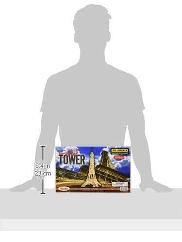 Puzzled 3D Puzzle Eiffel Tower Wood Craft Construction Kit, 52 Pieces Pack