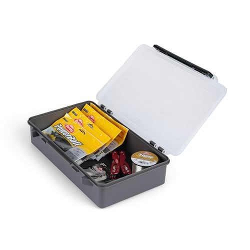 Plano StowAway 3700 Deep Open Stow Tackle Box, with Corrosion-Preventive Rustricor, Single Latch Design, Transparent DuraView Lid, Stackable Storage for Fishing Bait, Lures and Gear - size: 3700 Deep Open, style: New Model