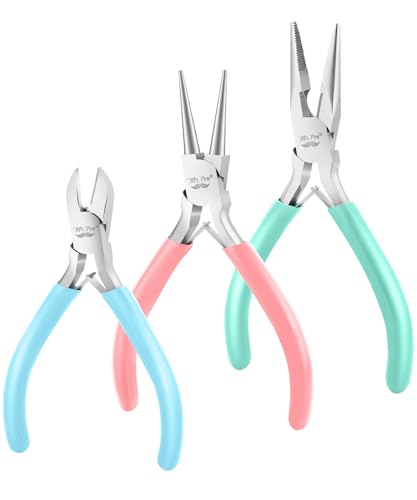 Mr. Pen- Pliers for Jewelry Making, 3 Pack, Chain Nose - color: Pastel 2