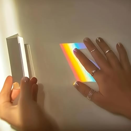 1PCS Clear Triangular Prism Optical Glass Triple Prism for Photography Effects Physics Teaching Light Spectrum Optics-Large - size: Large