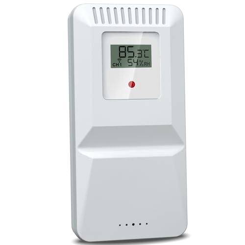 Digital Indoor Outdoor Wireless Remote Sensor, High Precision Temperature and Humidity Meters, Sutible for Weather Station with Rain Gauge : 5087-3, 5065-3A, and 5065-3S - color: Sensor