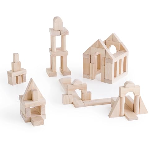 Guidecraft Unit Blocks Set D – 135 Piece Set: STEM Educational Creative Construction Toy for Toddlers, Wooden Block Play Building Set - size: 135 Pieces