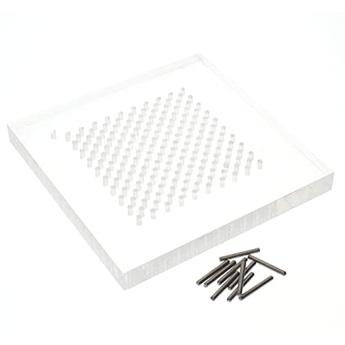 The Beadsmith Wig Jig Delphi Wire Elements 3 Acrylic Square Jig, 182 Holes, 10 Removable Metal Pegs Tool for Making Wire Components and Jewelry Designs - size: 3" Square Jig